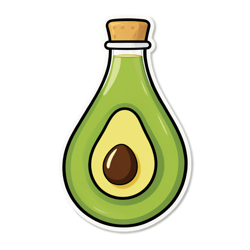 Avocado Oil sticker illustration