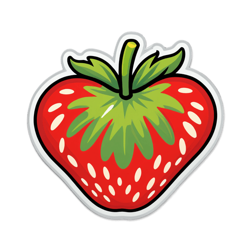 Strawberry sticker illustration